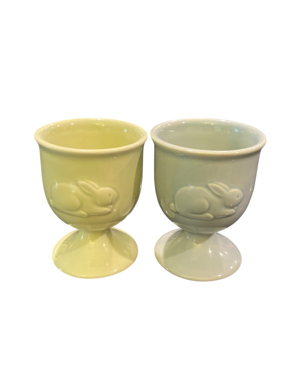 Hallmark Set of Two Pastel Coquette Cottage Core Whimsy Bunny Rabbit Egg Holders